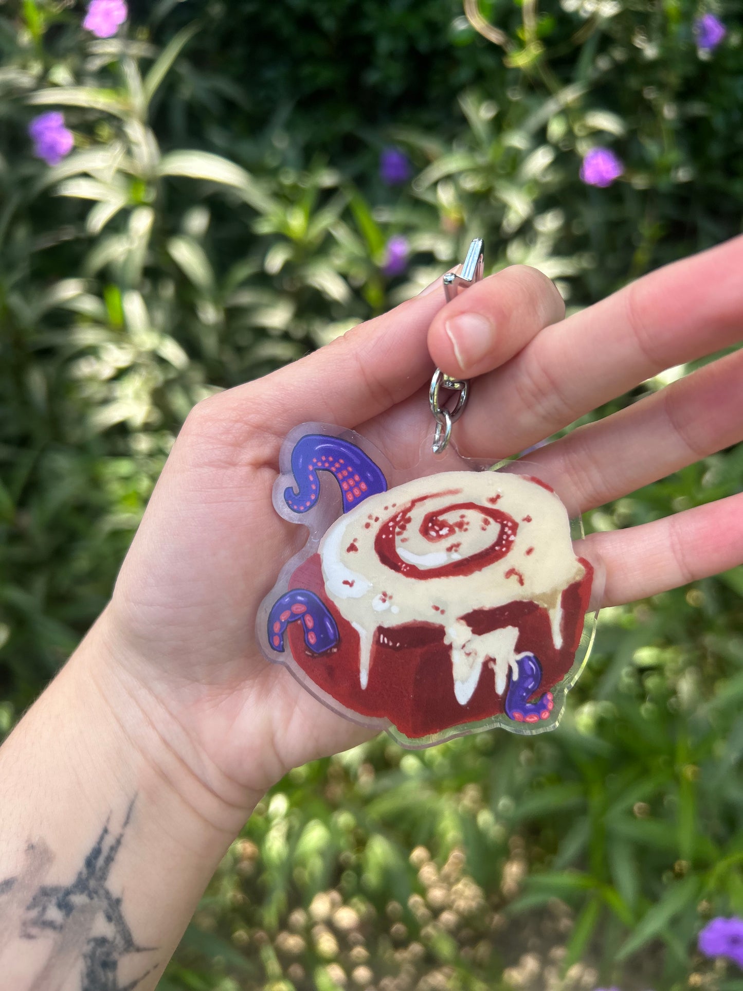 Creepy Cinnamon Roll Keychain
