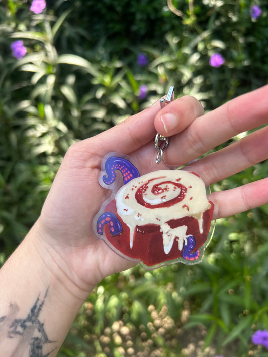 Creepy Cinnamon Roll Keychain