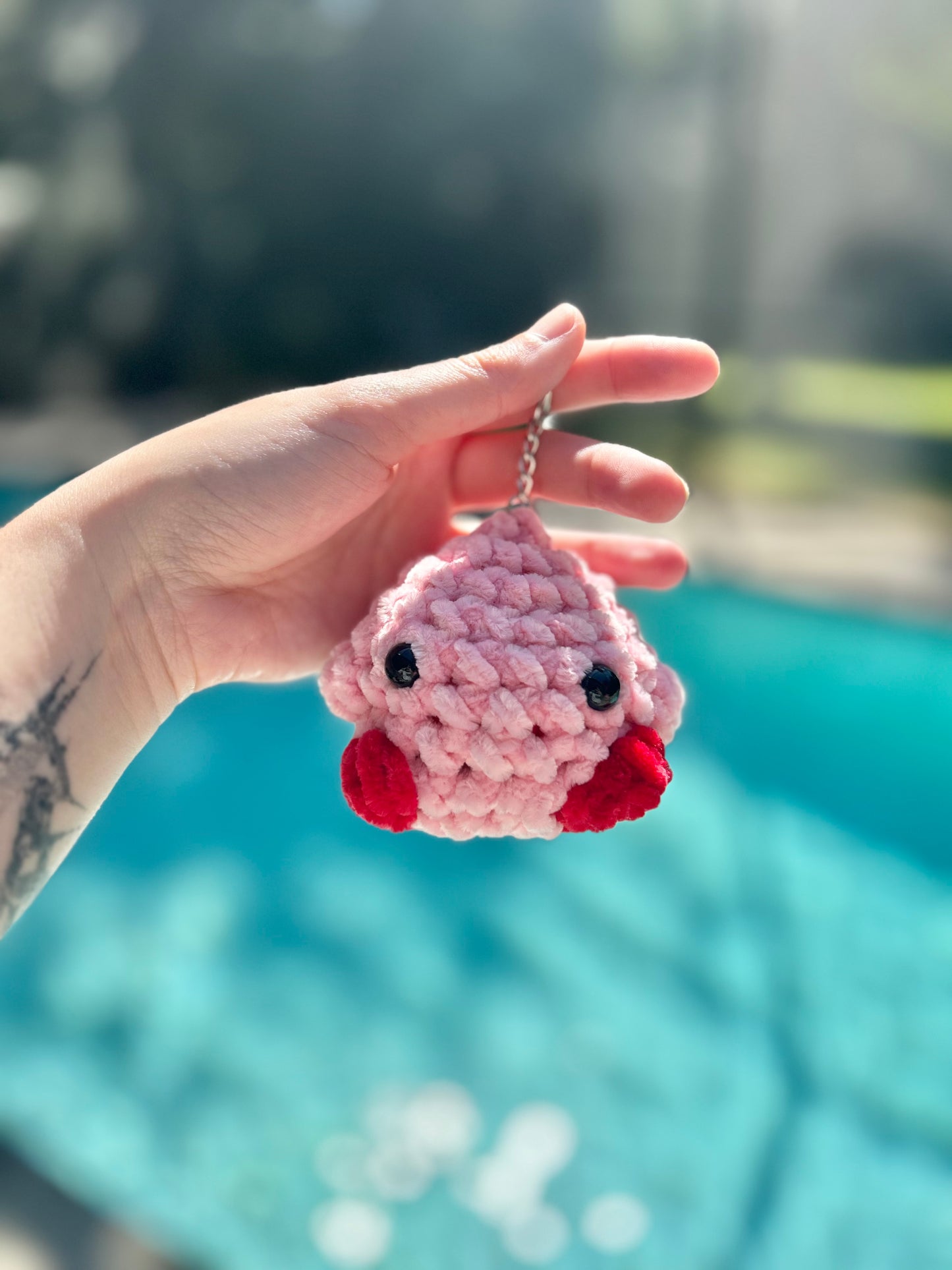 Kirby Crochet Keychain