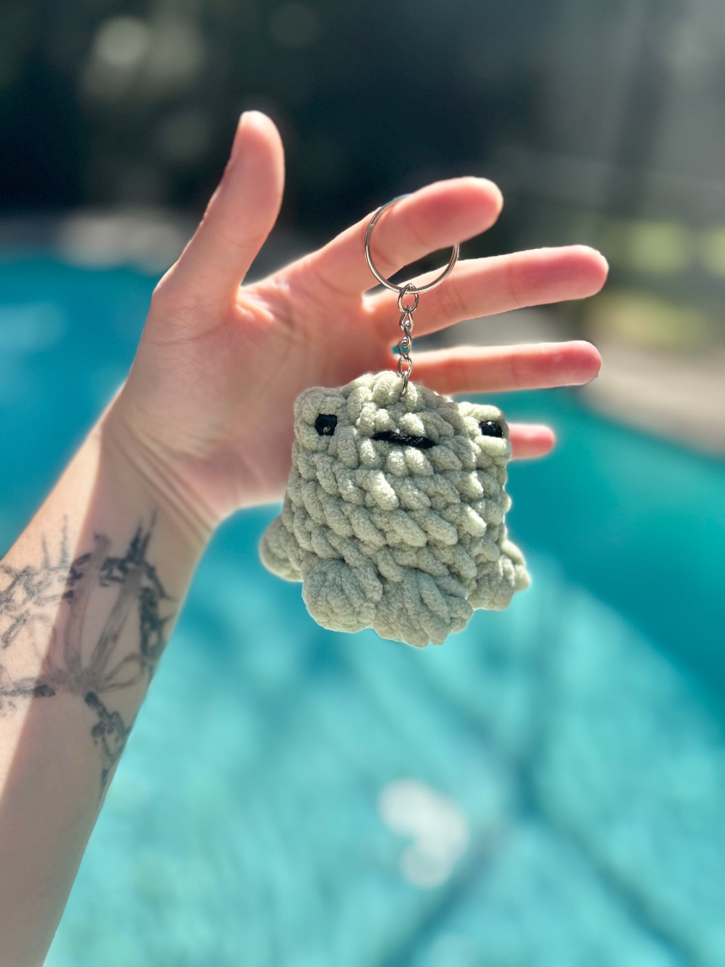 Pocket Frog Crochet Keychain