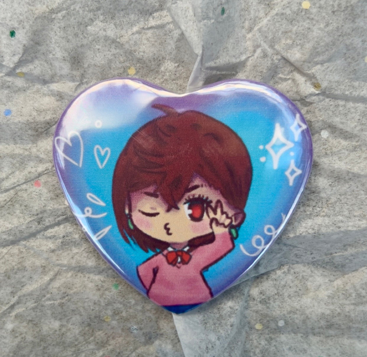 DDD Dandadan Heart Pin Button